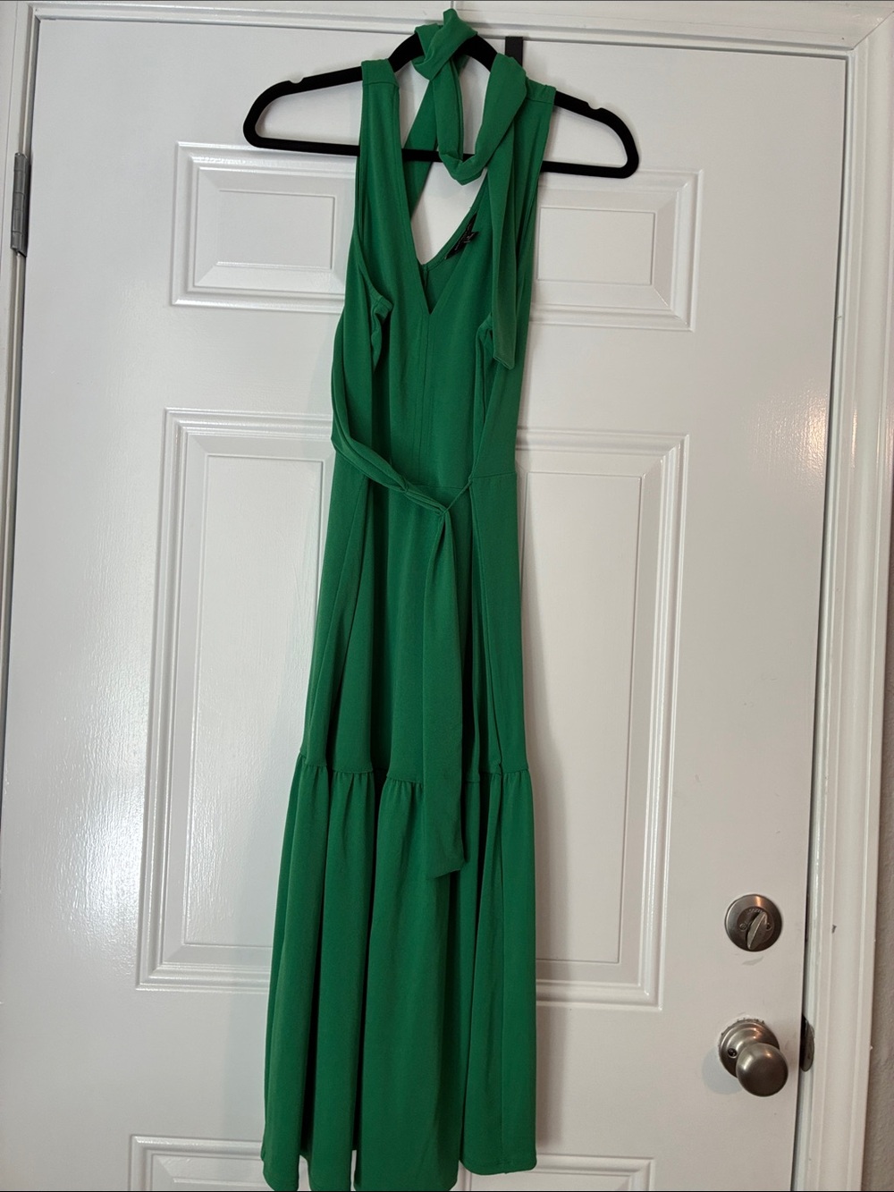 Banana Republic Emerald Green Halter Maxi Dress with Tie